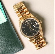 Rolex Day-Date 18038 Black Dial Yellow Gold Watch