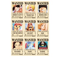 9 WANTED anime poster photos WANTED ONE piece combo of 9 a5 panels