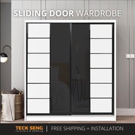 (FREE Shipping & FREE Installation) TECK SENG 8 Feet Sliding Doors Wardrobe / Anti-Jump / 2 Sliding 