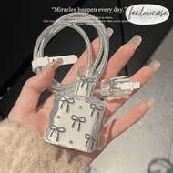 (feclowcase) Set of 5 pcs IPh Data Cable Protector 20W Silver Ribbon Apple Charger Casing iphone 14 