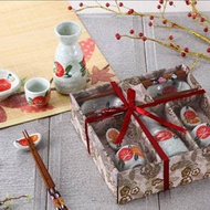Japanese ceramic sake set - Japanese style sake decanter, sake cup, sake kettle - Gift box
