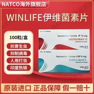 India WINLIFE Ivermectin Strawts from India Tablets for People 100 Tablets/Box Original Authentic Ho