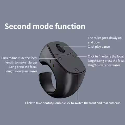 Scrolling Ring Bluetooth-Compatible 5.3 Wireless Camera Finger Shutter Multi-Function Remote Control