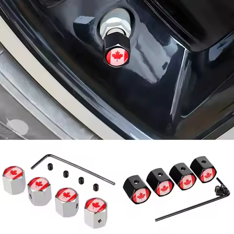 4PCS Canada Flag Car Wheel Tire Valve Caps for Opel Agila Antara Astra Combo CORSA Crossland X Grand