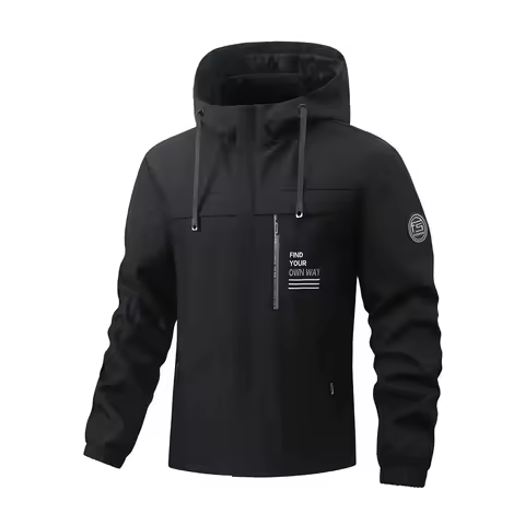 Winter Jacket Men's Warm Jacket Men's Zipper Hooded Jacket Casual Hooded Sports Jacket Long Sleeved 