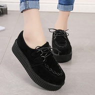 HM9 Creepers - Women's Suede Lace-Up Platform Espadrille Flats