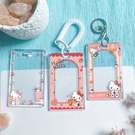 Transparent Transparent Comic Frame holleKT Luggage Tag Student Card Holder KT Cat Campus Card Holde