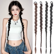 Long Twist Braid Ponytail With Elastic Band 2Pcs/Set Synthetic Braiding Ponytail Hair Extensions Twi