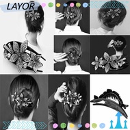 LAYORSG Rhinestone Hot Hair Dovetail Clip Charm Flexible