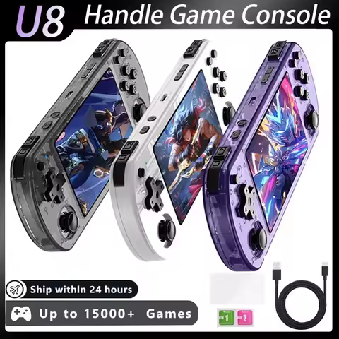 U8 Retro Handheld Video Game Console 4 Inch IPS Screen Linux System 64GB 128GB Portable Pocket Video