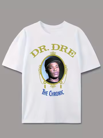 Dr Dre Classic Logo Print Men'S Casual T Shirt The Chronic Dr. Dre Design Summer Fashion Round Neck
