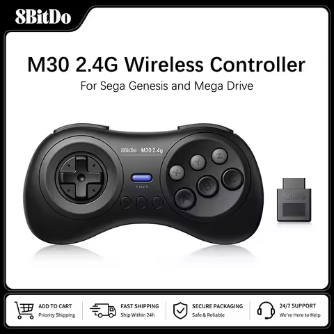 8BitDo M30 2.4G Wireless Gamepad Controller for the Original Sega Genesis and Sega Mega Drive - Sega