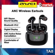Awei TA8 ANC Wireless Earbuds ANC Active Noise Cancellation Gaming Earphone Sport Headphone Awei Blu