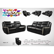 PRINCETON 137,  1R + 2 + 3 SEATER  High Back Italian THICK COW LEATHER, H/L, SOFA Set, EXPORT Series