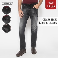 LGS - Long Jeans - Slim Fit - Stretch - Men's Pants - Washed - Black - Black - JPF.509.PS102.A624.C 