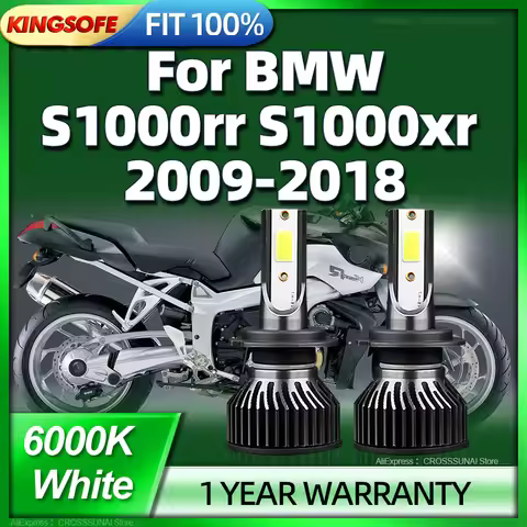 2Pcs 12V Motorcycle 120W H7 LED Headlight Bulbs 6000k For BMW S1000rr S1000xr 2009 2010 2011 2012 20