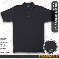 Plus Size Men's Polo T Shirt With 3 button 1 Pocket Color Black Code POQSP01BLK