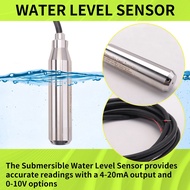 Submersible Level Transmitter 4-20mA 0-10V Output Hydrostatic Level Sensor Transmitter Level Sensor 