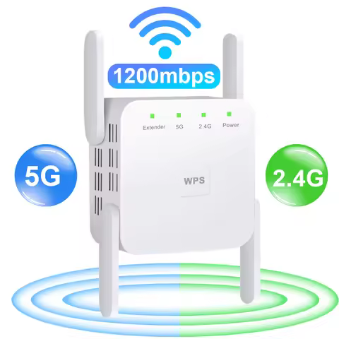 5G WiFi Repeater Amplifier Signal Wifi Extender Network WiFi Booster 1200Mbps 5 Ghz Long Range Wirel