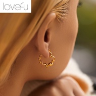 18k saudi gold earrings pawnable legit Irregular Wave Earrings hypoallergenic non tarnish dangling for women