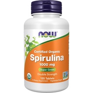 NOW Foods Supplements, Certified Organic, Spirulina 1000 mg (Double Strength), Rich in Beta-Carotene