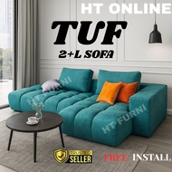 [HT ONLINE] TUF L-Shape Sofa Moden Scandinavian Design - Sofa Rumah Viral 2025 / Tofu Design