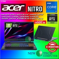 #1766 Used Acer Nitro 5 AN515-58 Gaming Laptop intel Core i7-12650H 16GB 512GB SSD 15.6" QHD 144Hz N