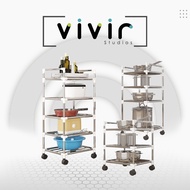 VIVIR Multifunction Kitchen Trolley Pot Rack Kitchen Storage Rack Floor Standing Kitchen Rack