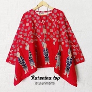 blouse jumbo kekinian wanita korean style blouse batik kelelawar - blouse 3 m