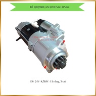 Đề (củ đề) xe ChengLong QDJ2808 (6M) 24V- 85KW- 11 răng mõm dài 40 cổ F88 3 tai F13 tâm lỗ 90x90x127