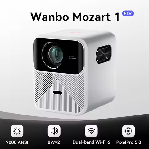 Wanbo Mozart 4K Supported Projector 900 ANSI Lumens Full HD 1080p Android 9.0 TV OS Dual 8W Speaker 
