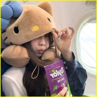 B4 Hello Kitty Hooded U-shaped Pillow Portable Travel Airplane Train Cartoon Cute Neck Pillow 4B