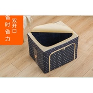 Large Oxford Cloth Four-Steel Frame Storage Box 100L Fabric Clothes Quilt Storage Box 72L Storage Bo