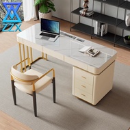 ZZX Office Desk L-shaped Study Desk Rock Slab Desk Ergonomic Computer Desk