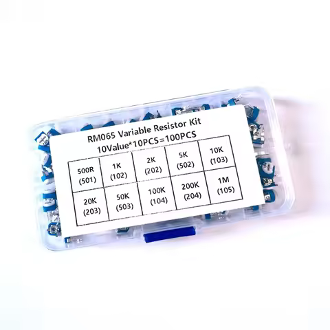 100PCS/Box RM065 Potentiometer Variable Resistors Kit 500 Ohm -1M Ohm Trimmer Potentiometer Adjustab