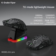 ✨X11 Wireless Mouse Bluetooth Mouse 3 Mode Connection RGB Flow Light 6 DPI Adjustable Ergonomic Gami