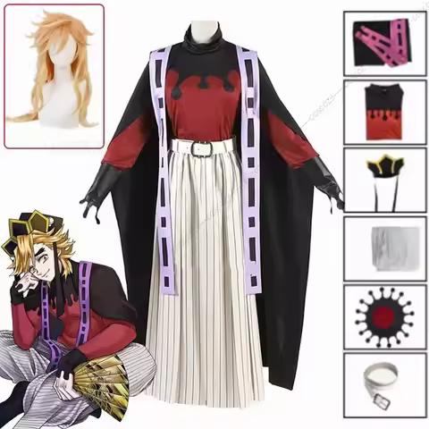 Anime Costume Douma Cosplay Costume Kinomo Clothes Cloak Halloween Carnival Costume Douma Wig Hat Co