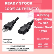 🔌[P13] 3-Prong Type B To C13 Power Cord (10A 125V) 1.5M🔌
