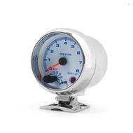 3.75'' Car Universal Silver Tachometer Gauge Blue Inter Shift light 0-8000 RPM