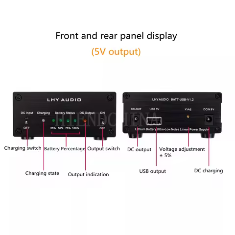 LHY Audio LT3042 Low Noise High Precision Linear Regulator USB 5V 12V 2A Battery Power Supply/Chargi