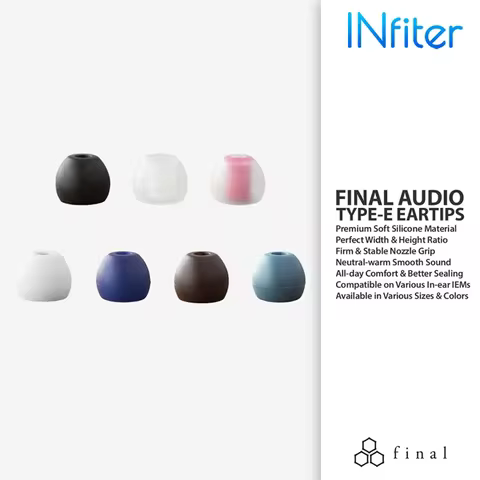 Final Audio Silicone Type E Eartips kit with Case and Nozzle Adaptor for AKG Beats by Dre Empire Ear