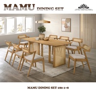 [JFW MAMU DINING SET]- SOLID WOOD/ RATTEN DINING TABLE SET/ SET MEJA MAKAN / MEJA MAKAN 4 KERUSI / MEJA MAKAN 6 KERUSI