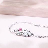 Sanrio學院Mix系列-MyMelody美樂蒂晶鑽純銀手鍊