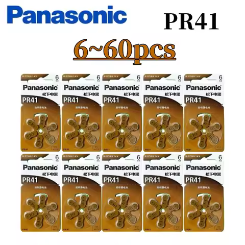 6-60Pcs Original Panasonic A312 312 P312 PR41 1.4V Amplifier Battery for Advanced Hearing Aid Batter
