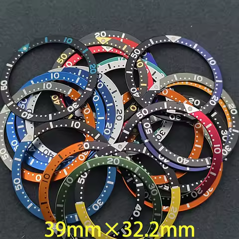 Customized 39mm Flat Aluminum Bezel Insert For SKX 6105 6309 Turtle Watch Case NH35 NH36 Case Watch 