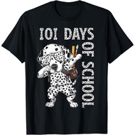 101 Days School Dabbing Dalmatian Dog Teachers T-Shirt