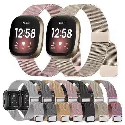 Double Magnetic Watch Band For Fitbit Versa/Versa 2/Versa 3/Versa 4 Strap Bracelet Wristband For Fit