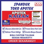 Spanduk Sepanduk Banner Bener Backdrop Plang Promosi Toko Apotek Apotik Ukuran 250x100cm 2 Dua Meter