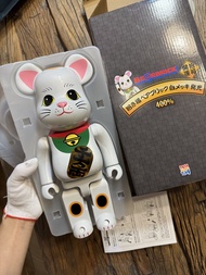 BE@RBRICK 招財貓 白メッキ發光 400%