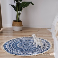 Nordic Ethnic Style Round Rug Living Room Handwoven Bedroom Bedside Rug Bedroom Entrance Round Rug D